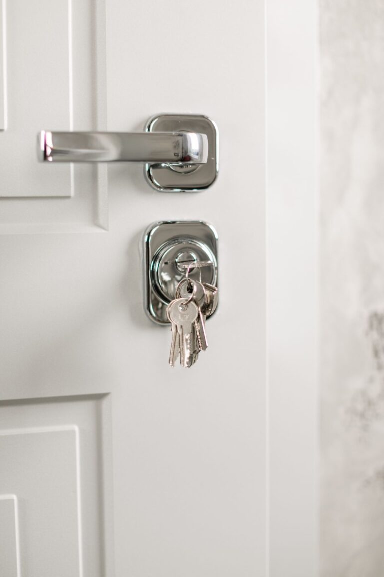 Smart door lock installed on a front door in Pearland TX