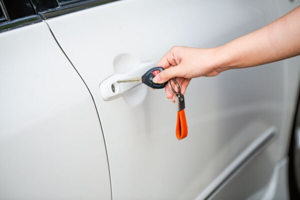 Car key fob representing Range Rover key replacement in Houston TX